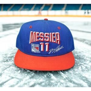 New York Rangers Mark Messier #11 AJD Snapback Hat Vintage 90s NHL USA